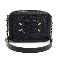 シャネル CCフィリグリー ココマーク マトラッセ ミニ ヴァニティ チェーン ショルダーバッグ ポーチ 斜め掛け キャビアスキン レザー ブラック 黒 ゴールド金具 A84452 CHANEL（未使用　展示品）