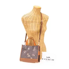 コーチ COACH デンプシー トート 22 シグネチャー キャンバス ウィズ ヘッジホック PVC / リファインド ぺブル レザー CC769 ハンドバッグ 手提げかばん 2WAYバッグ 肩掛け ミニトート 極美品 中古 mbf21001
