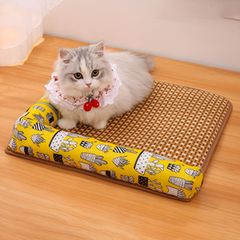 犬 ベッド マット 夏 籐マット ペットベッド ペットマット 夏用 犬クッション ペットシーツ ひんやりマット 猫ベッド 洗える 猫 犬用 ペットベッド ひんやり 涼感 ソフト クッション 通気性 ペット 夏のござ マット 籐マット 犬滑り止め 猫 マット 犬