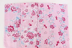 子供用 浴衣 変わり織り 140サイズ ハイジュニア 花柄 女の子 綿100% ゆかた 可愛い レディース レトロ 浴衣帯 下駄 浴衣3点セットにも対応 日本製生地使用 女物 女性 レディース 子ども こども ワンピース