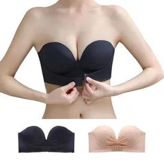 [Olabela] ストラップレスブラ 紐なしブララ 三重滑り止め 補正ブラ 美乳ブラ ソフト 美胸美背 脇高 ノンワイヤー 高弾性 1