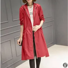 トレンチコート ジャケット ウィンドブレーカー プリーツ 早秋 レディース フード付き ロングコート アウター ロング 薄手 無地 ゆったり キレイめ 秋服cbr733☆
