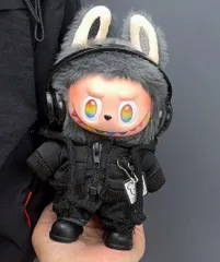 【4点セット】ぬいぐるみ用服 LABUBU ラブブ 17cm 衣装セット 着せ替え用 かわいい 男の子 女の子 ぬいぐるみ用 服 ズボン イヤホン 靴 くつ 洋服 ぬいぐるみ 服セット アイドル アニメ 人形用アクセサリー 雑貨 可愛い オシャレ