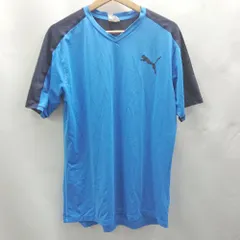 ◇ ⊂ PUMA プーマ 速乾 バック通気 半袖 Ｔシャツ サイズL ブルー メンズ E  【1503050043397】