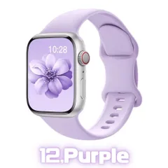 【Apple Watch 交換用バンド】シリコン スポーツバンド 12,パープル 全14色/全4サイズ展開 38 40 41 42 44 45 49mm対応 Series 1〜9 SE Ultra兼用 アップルウォッチ AppleWatch ベルト