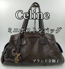 CELINE レザー ミニボストンバッグ Celine セリーヌ バッグ ミニボストンバッグ レザー ブラウン