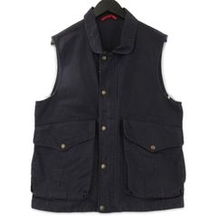MANIFATTURA CECCARELLI マニファッツュラチェッカレッリ Alligator Vest 6915 ジップベスト イタリア製 コットン ネイビー 3871012692