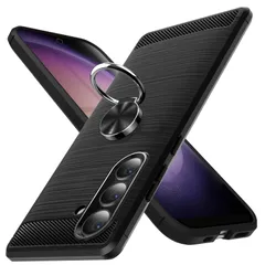 【数量限定】ブラック 専用カバー 耐久性 軽量 指紋防止 黄変防止 黒 保護カバー 米軍MIL規格取得 衝撃吸収 柔軟 薄型 耐衝撃 0105-S24-01 カバー ギャラクシーS24 リング付き ケース S24 Galaxy