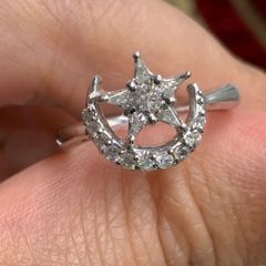 pt900 ダイヤモンドリング 5.4g スターデザイン 約10.5号 0.33ct
