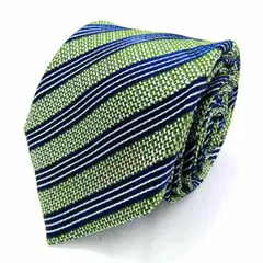 スーツセレクト ブランド ネクタイ ストライプ柄 格子柄 シルク PO  メンズ グリーン SUIT SELECT 【中古】