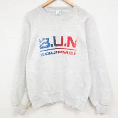M/古着 ジャージーズ b.u.m. equipment 長袖 スウェット メンズ 80s BUM クルーネック 薄グレー 霜降り 23nov07 中古 スエット トレーナー 
