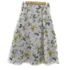 ロペピクニック ROPE Picnic フレアスカート ロング丈 花柄 40 L マルチカラー 薄ピンク /YS34