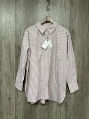 美品 PAGEBOY ページボーイ タグ付 長袖 ストライプ BIG シャツ sizeF/白ｘピンク ◇■ レディース