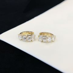 美品 ポンテヴェキオ フープピアス K18 ダイヤモンド パヴェ 0.50ct 