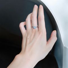一粒ジルコニアが輝く✨シンプルシルバーリング 指輪 フリーサイズ