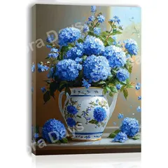 絵画 アートパネル あじさい ブルー キャンバス 壁飾り ウォールアート 花 インテリア 綺麗 エレガント おしゃれ アートボード ポスター リビング 寝室 客室 書斎 30×40cm