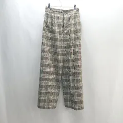 ◇ nano universe ナノ ユニバース ワイドパンツ サイズ36 ブラウン ホワイト レディース E  【1405140006049】