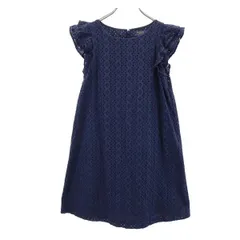 ポロラルフローレン フリル袖 総刺繍 ワンピース 16 ネイビー POLO RALPH LAUREN キッズ 【中古】  【230726】