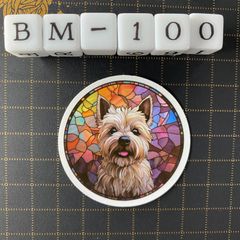 방수 스티커 스코티시 테리어 개 스테인드 글라스 풍 BM-100