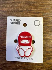 (^w^)b SHAPED BANBURY BADGES 「PROMOTO」 イングランド製 70s80s90s ビンテージ プラスチックバッジ モーターサイクル レーシング レース AMA バイク 厩舎 旧車 バッヂ 英国製