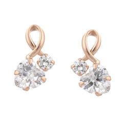 4℃ K18 PG ダイヤモンド フラワー 花 しずく ドロップ ピアス - メルカリ
