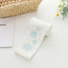 ☆ ホワイト ☆ 140cm ☆ プリンセス レギンス キッズ 女の子 通販 レギンスパンツ スパッツ 10分丈 パンツ かわいい レース あったか 子供服 子ども服 おしゃれ オシャレ ボトムス 厚手 インナー 可愛い