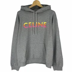 未使用品 セリーヌ CELINE 22AW グラデーション ロゴ プリント プルオーバー フーディー パーカー XL グレー 2Y753670Q メンズのサムネイル