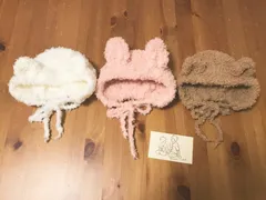 Sサイズもこもこくまみみボンネット