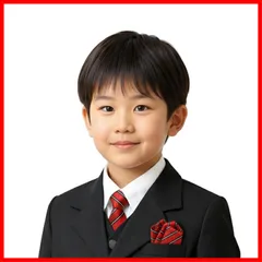 【数量限定】フォーマル 黒 ネクタイ キッズネクタイ、高級、上品 、記念撮影、セレモニー、ブラック、法要、冠婚、学校、入園式、結婚式 【子供用ネクタイとポケットチーフのセット】男の子 発表会 卒園式 卒業式 七五三 CC-Princess