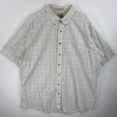 古着 エルエルビーン L.L.Bean 半袖シャツ ボタンダウンシャツ 大きいサイズ TRADITIONAL  FIT XXL  ホワイト系 チェック メンズ