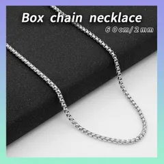 ボックスチェーンネックレス　シルバー 2mm /60cm コムドットゆうた 韓国