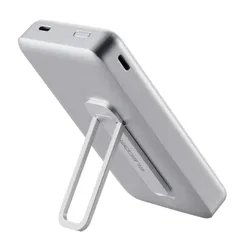 エレコム モバイルバッテリー 10000mAh ワイヤレス マグネット式 スタンド付き 2ポート Type-C 20W (有線) ホワイト DE-C54-10000WH