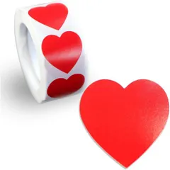 ロールシール 赤 レッド ハート型 ハートステッカー ギフトシール 約500枚入り シールサイズ25×25mm 大容量RLS-015
