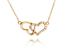 Fairy Heart 豪華プレゼントギフト オープンハート ネックレス シルバー レディース プレゼント 人気カラー 2種類 人気な3色 レディース スーパーキュービックジルコニア (ダブルハートゴールドコーティング) [ダブルハートゴールドコーティング]