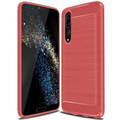 P20 Pro ケース  カーボン調 薄型 耐衝撃 ソフト ケース 【Color】 レッドのサムネイル