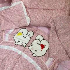 昭和レトロ 仕立て用 ベビー 掛布団カバー 敷き布団カバー 肌布団 枕 4点セット ピンク 花柄 生地  子供用