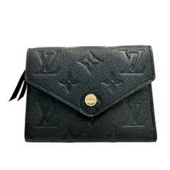 【LOUIS VUITTON/ルイ・ヴィトン】ポルトフォイユ・ヴィクトリーヌ モノグラムアンプラント  M64060 三つ折り財布  ブラック ユニセックス 【中古】【真子質店】【BL】