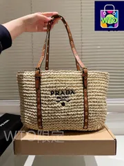 【今日特価】Prada Raffia Shopping Bag 35cm / プラダ ラフィア ショッピングバッグ 35cm/ 送料無料！在庫限定価格-WTO輸入1