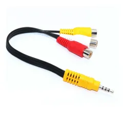 3.5mm オス-to-3分配AVメス RCA変換アダプター 変換ケーブル 3.5mm-to-AVソケット テレビ用3-in-1オーディオ ビデオケーブルka10000a130