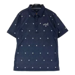 サイズ：L CALLAWAY キャロウェイ  半袖ポロシャツ リーフ 花 総柄 ネイビー系 [240101449697] ゴルフウェア メンズ ストスト