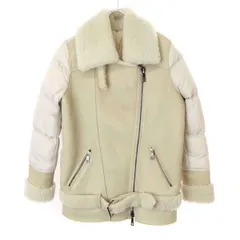 GIORGIO BRATO ジョルジオブラット Shearling Jacket ムートンパテッドライダースジャケット  ベージュ 38