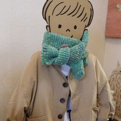 キッズマフラー　グリーン　全5色　ネックウォーマー