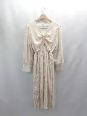 ◇ ⊂ JUNOAH ジュノア 長袖 ロング ワンピース サイズ表記なし アイボリー レディース E  【1503060038840】