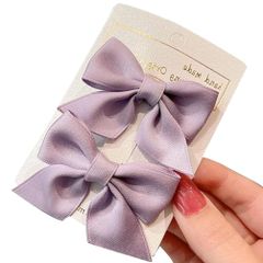 新品 GFun 髪飾り リボン 小さめ 紫 子供 2個セット クリップ ヘアアクセサリー バレッタ 袴 卒園式 結婚式 発表会 浴衣 洋服