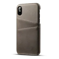 iphone7/8/SE(2020) X/XS XR 11 11Pro 12/12Pro  12mini ケース グレー 灰色　カード収納付き レザーケース 背面ポケット 耐衝撃 韓国  スマホケース アイフォン 軽量  誕生日 プレゼント などに