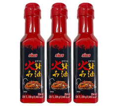 韓国の火の味 SIAS 火油, 香ばしい炒め油, 韓国 中華料理用 調味油, 228g 3本 韓国料理 イイタコ炒め 豚炒め 辛ラーメン チャンポン ジャジャン麺 スン豆腐チゲ ユッケジャン ごま油