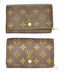 【中古】 2点セット ルイヴィトン LOUIS VUITTON ポルトモネ ビエ トレゾール L字ファスナー 二つ折り 財布 モノグラム M61730 02JE069