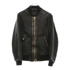 DOLCE & GABBANA (ドルチェアンドガッバーナ) ツインジップ レザージャケット ブルゾン ブラック G9BN9L/FUL1R