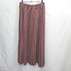 ◇ ⊇ FREE'S MART フリーズマート 柄デザイン ロング フレア スカート サイズF レッド系 レディース E  【1505290052269】