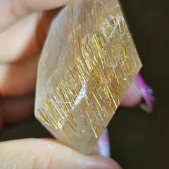 天然石ルチルクォーツのポイント置物D.73